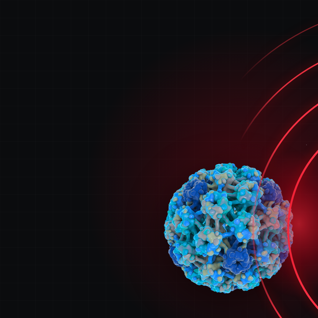 A reinforced pressure pulse striking a capsid